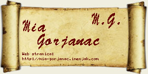 Mia Gorjanac vizit kartica